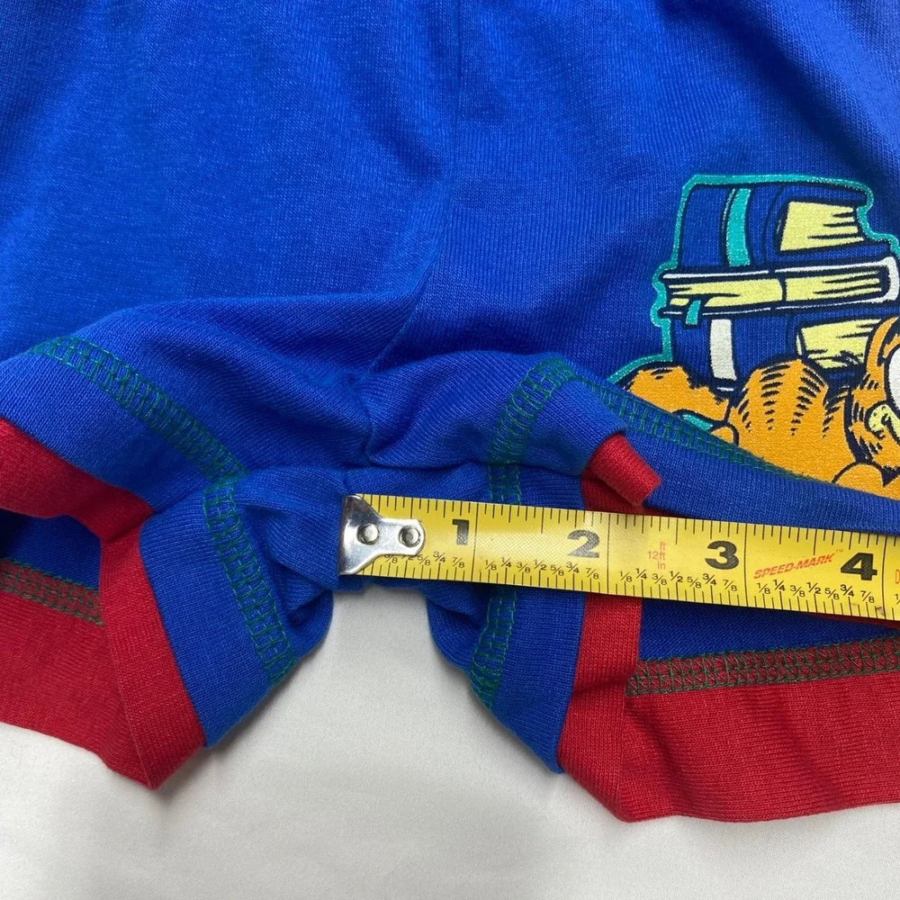 Vintage 1994 Garfield Paws Toddler 2T Blue Red Basketball Shirt Shorts Set